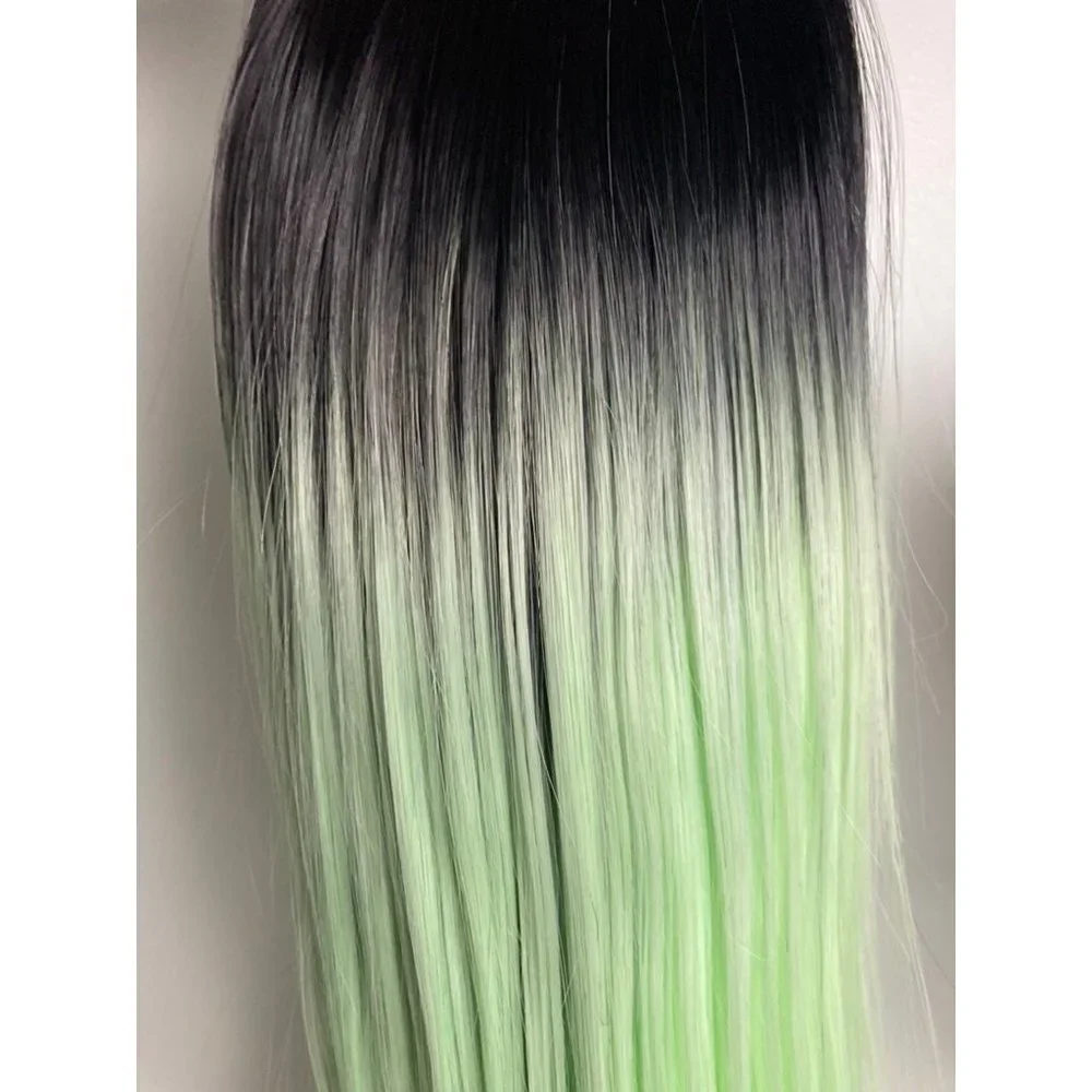Black Rooted Green Wigs Lace Wig